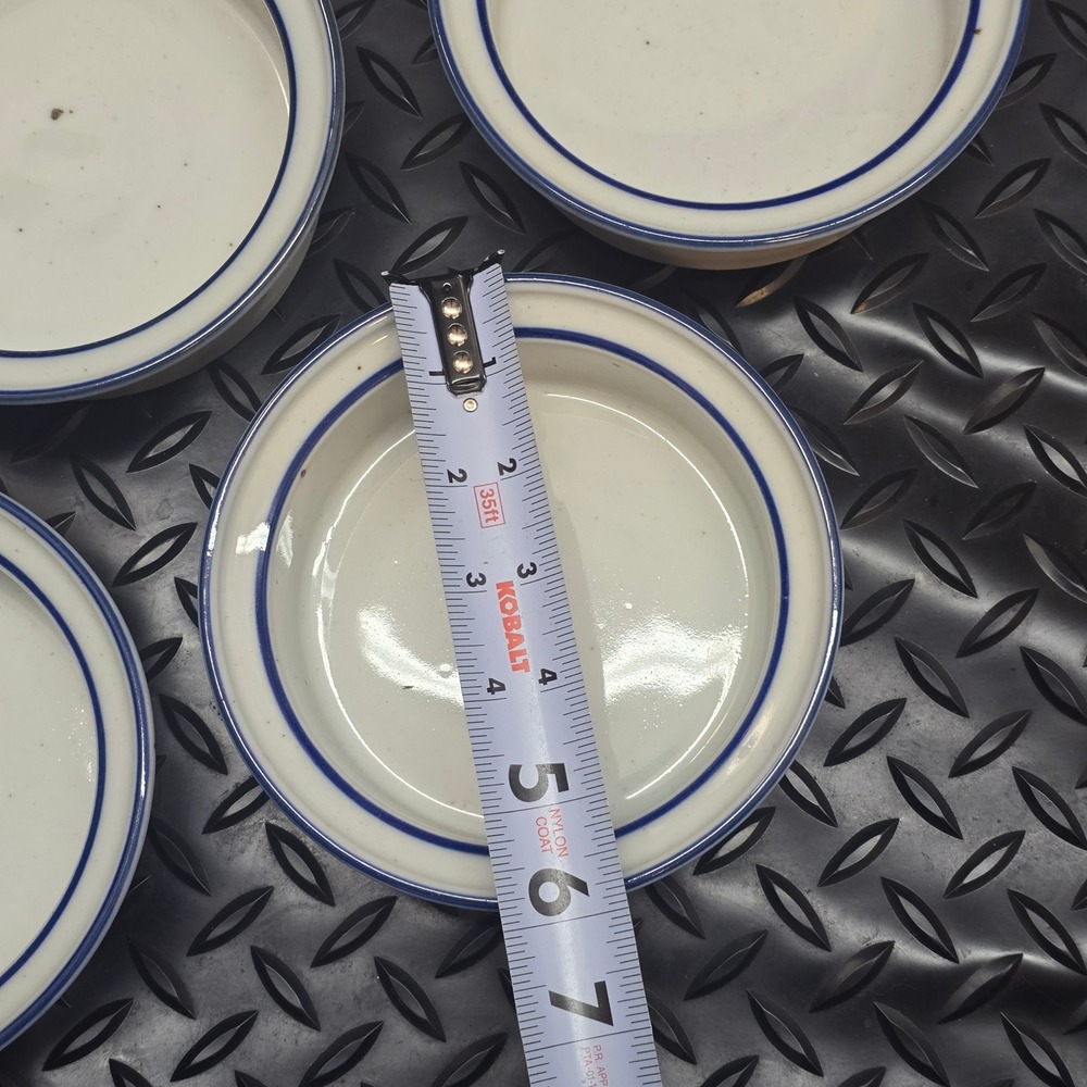 Dansk International Designs Denmark Blue Rim Cream Ramekins Set of 5 Small Bowls - Picture 7 of 13